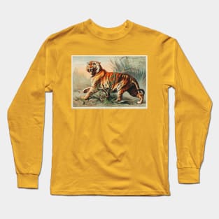 19th century Royal Bengal tiger chromolithograph Long Sleeve T-Shirt